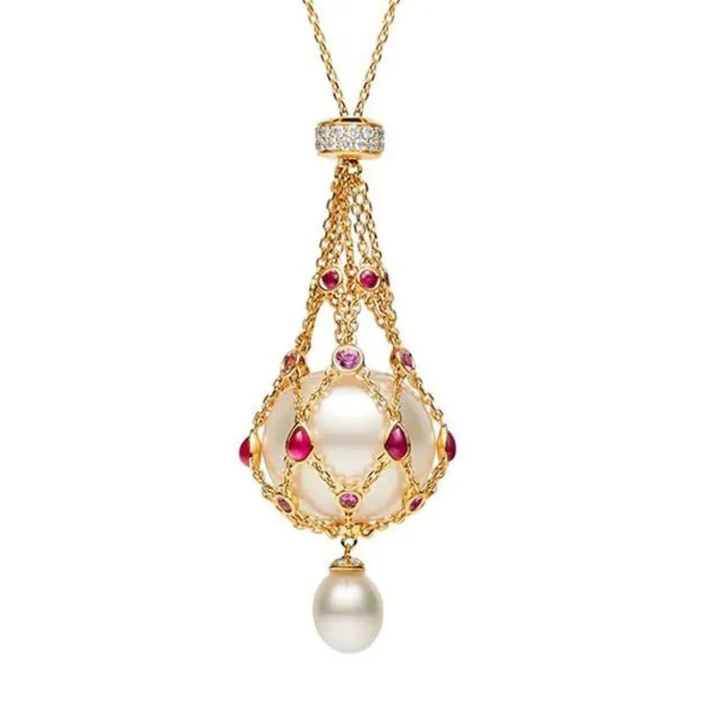 49% OFF--Pearl & Gemstone Lavalier Pendant - Image 7