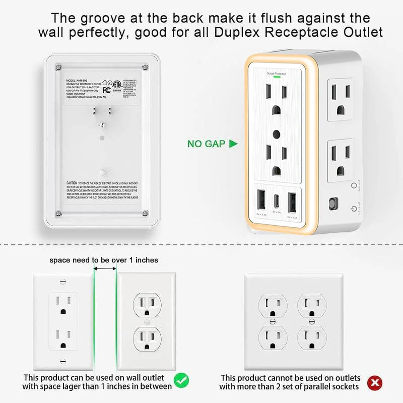 ✨Hot sale 🔥 Multi Plug Outlet Surge Protector - Image 9