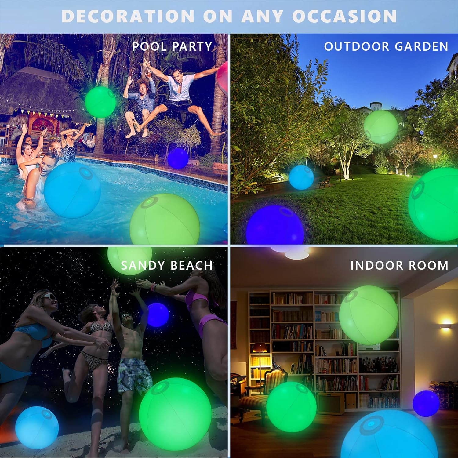 Pool Decoration🎉LED Light 16 Colors Luminous Beach Ball - Image 8