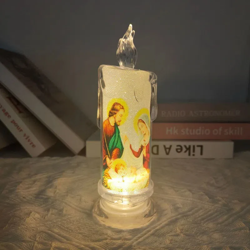 🕯️🕯️LED prayer flameless candles, Jesus saints religious decoration, Christmas Easter gift - Image 10