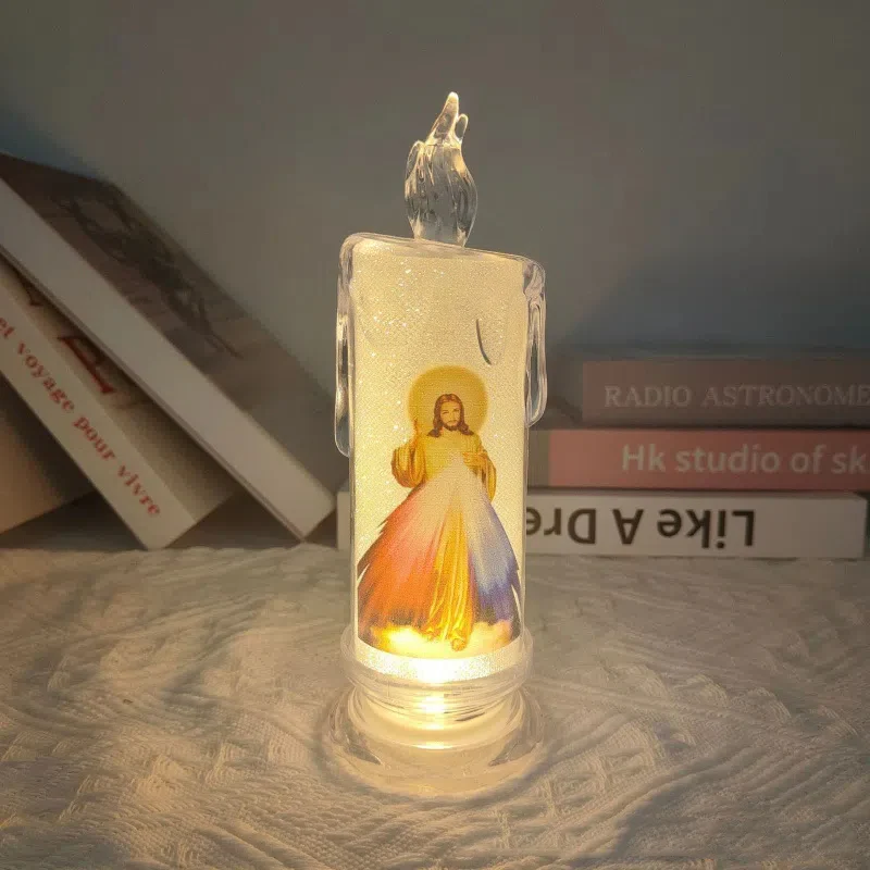 🕯️🕯️LED prayer flameless candles, Jesus saints religious decoration, Christmas Easter gift - Image 12