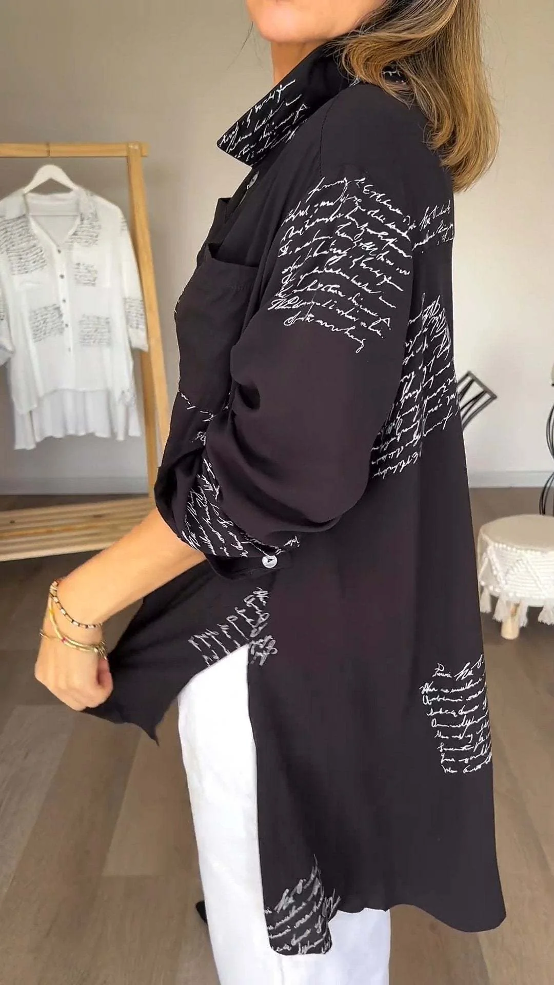 2024 new model Letter Print Fashion Lapel Shirt (Buy 2 Free Shipping) - Image 2