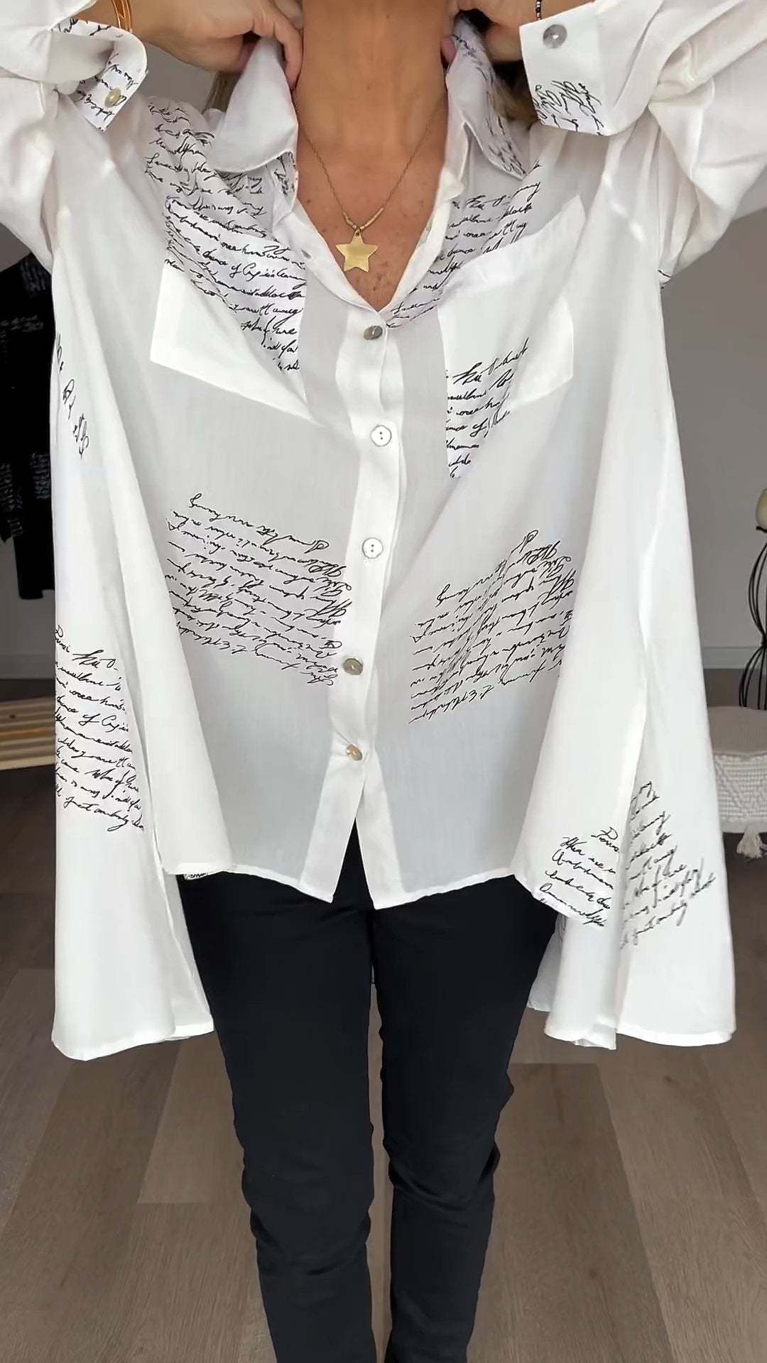 2024 new model Letter Print Fashion Lapel Shirt (Buy 2 Free Shipping) - Image 3