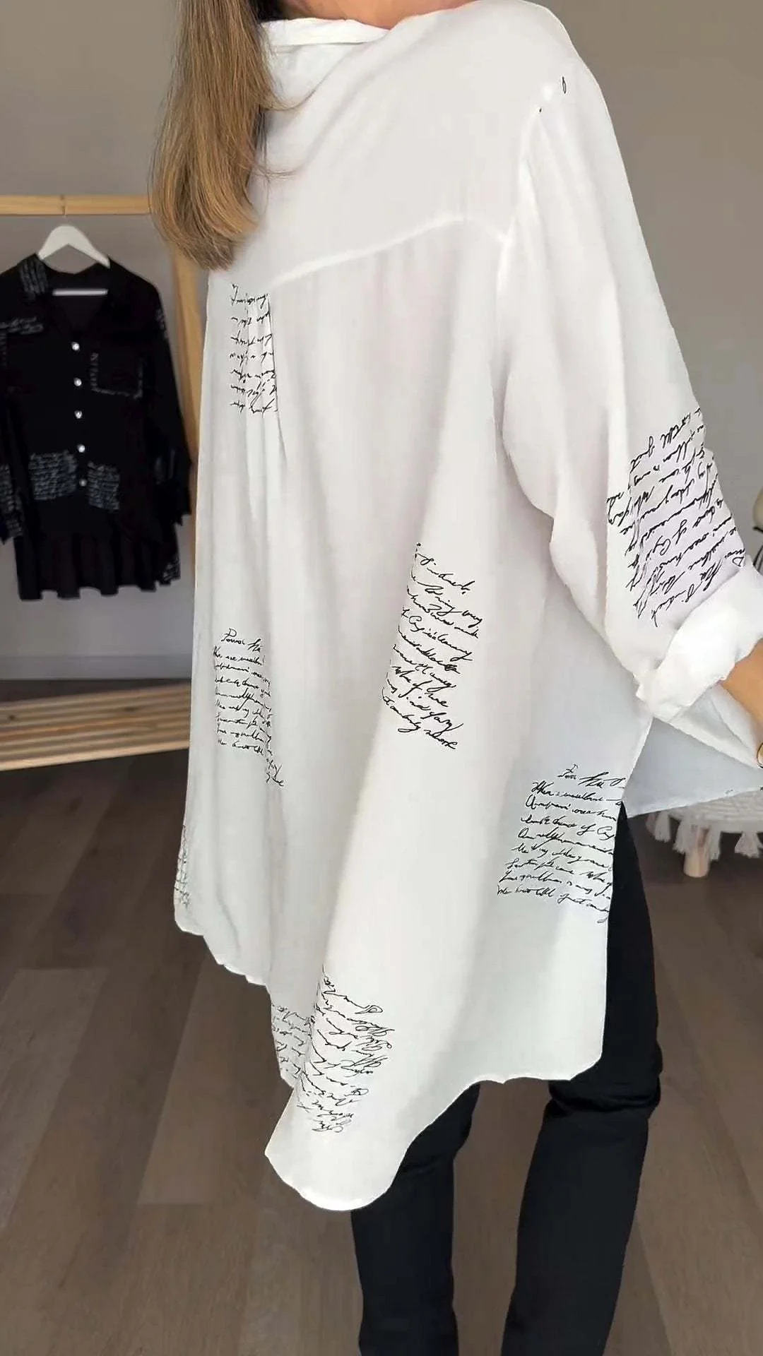 2024 new model Letter Print Fashion Lapel Shirt (Buy 2 Free Shipping) - Image 5