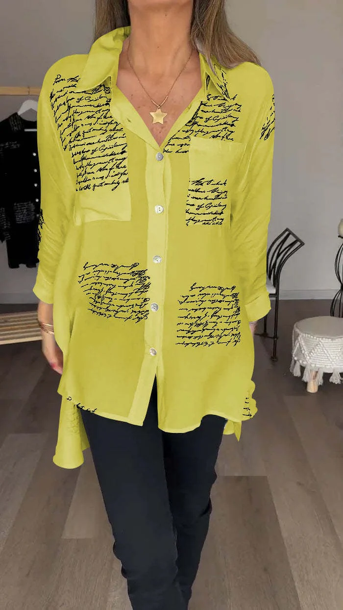 2024 new model Letter Print Fashion Lapel Shirt (Buy 2 Free Shipping) - Image 6
