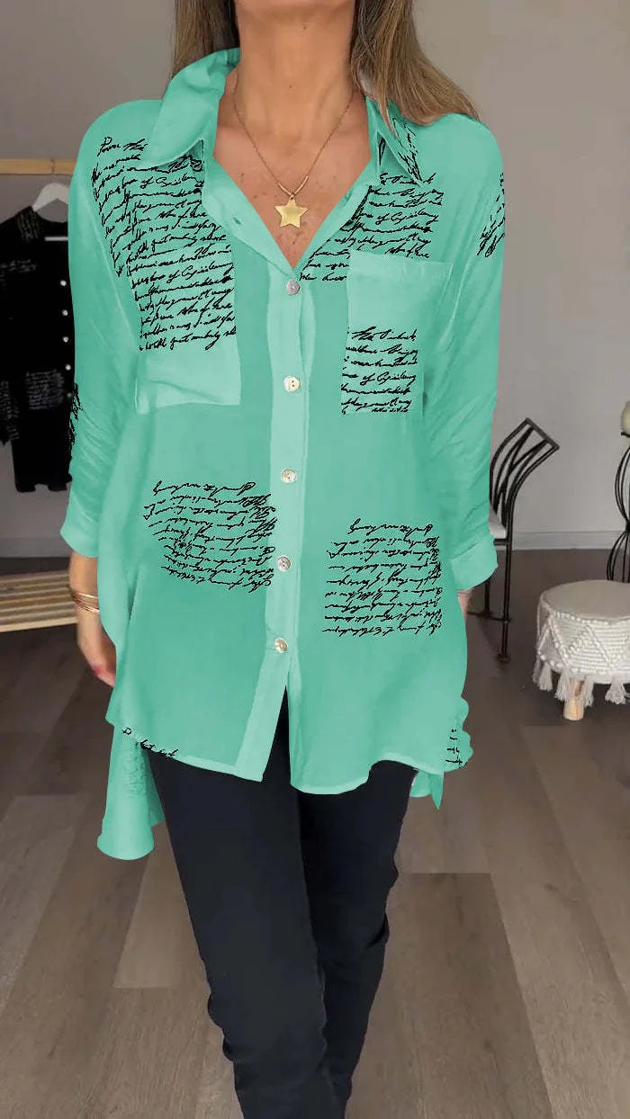 2024 new model Letter Print Fashion Lapel Shirt (Buy 2 Free Shipping) - Image 7