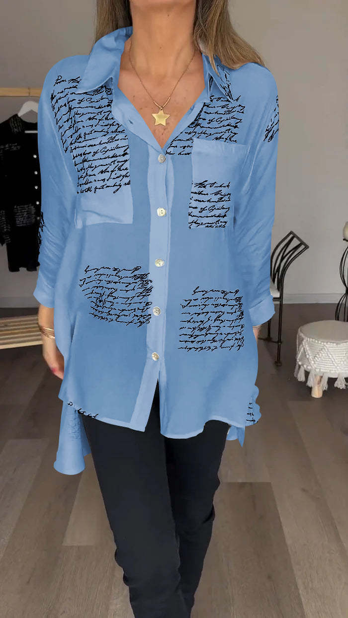 2024 new model Letter Print Fashion Lapel Shirt (Buy 2 Free Shipping) - Image 8