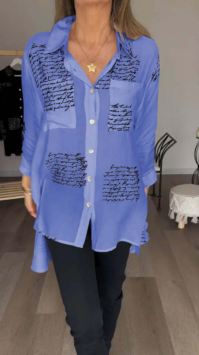 2024 new model Letter Print Fashion Lapel Shirt (Buy 2 Free Shipping) - Image 9
