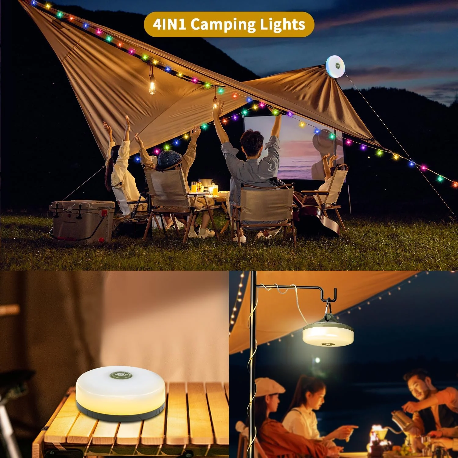 🔥Outdoor lighting camping lantern roll atmosphere light - Image 5