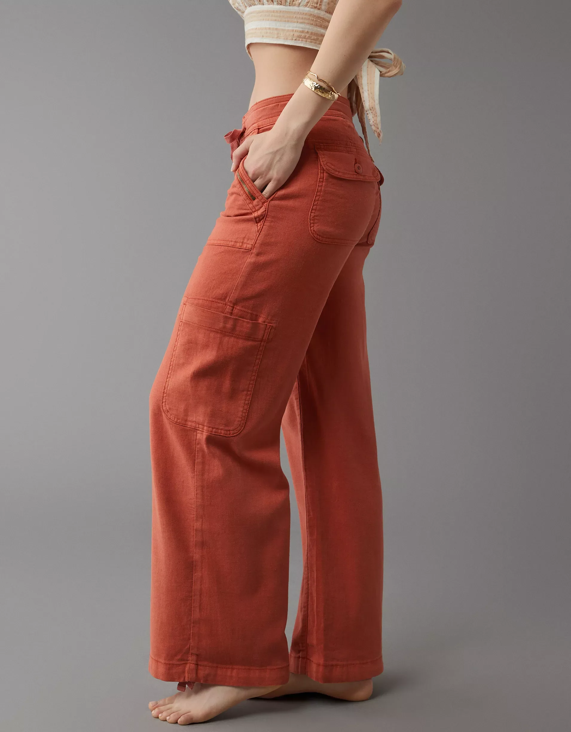 Linen-Blend Wide-Leg Cargo Pant(BUY 2 FREE SHIPPING) - Image 5