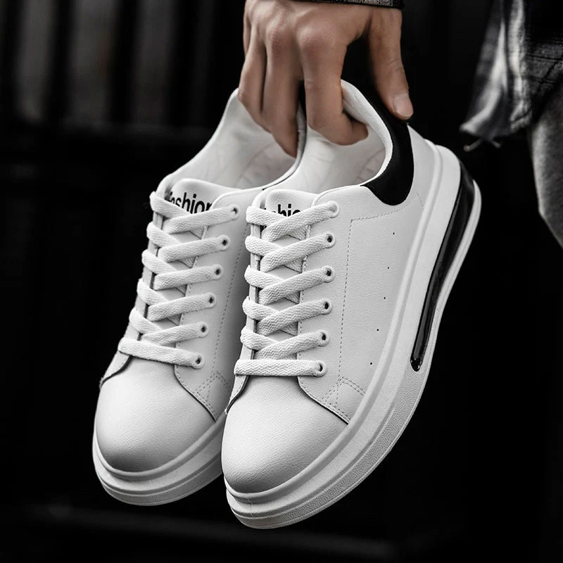 Little White Shoes Breathable Sponge Cake Thick Bottom Sneakers Air Cushion Men's Shoes - Image 3