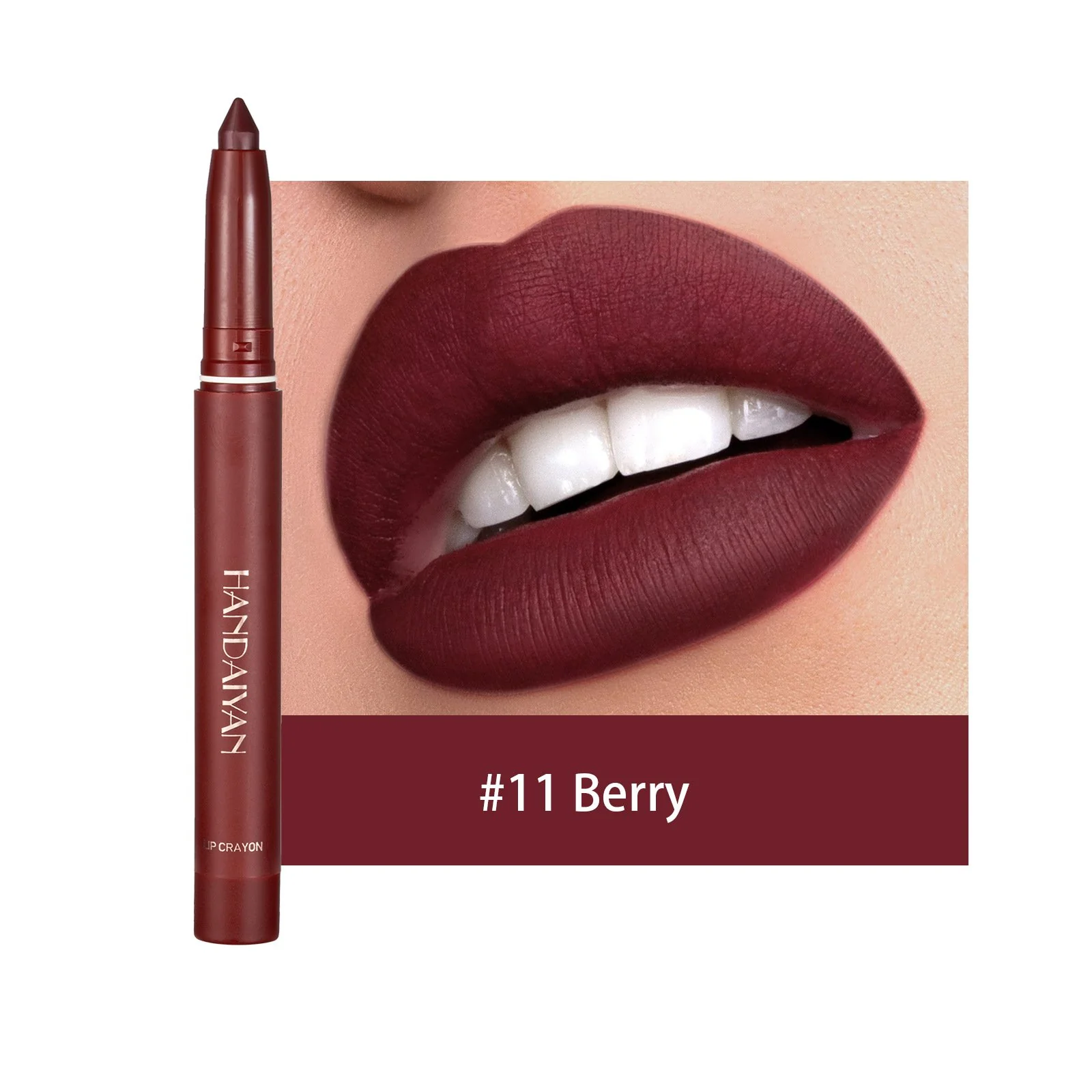 12 Color Rotating Sharpenable Matte Lipstick Pencils - Image 20