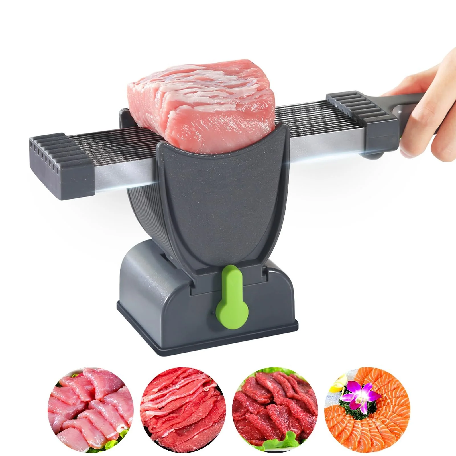 Meat Slicer For Fresh Raw Meat, Adjustable Thickness 2 Or 4 Mm, 17-In-1 Stainless Steel Meat Cleaver Kitchen Knife - Image 2