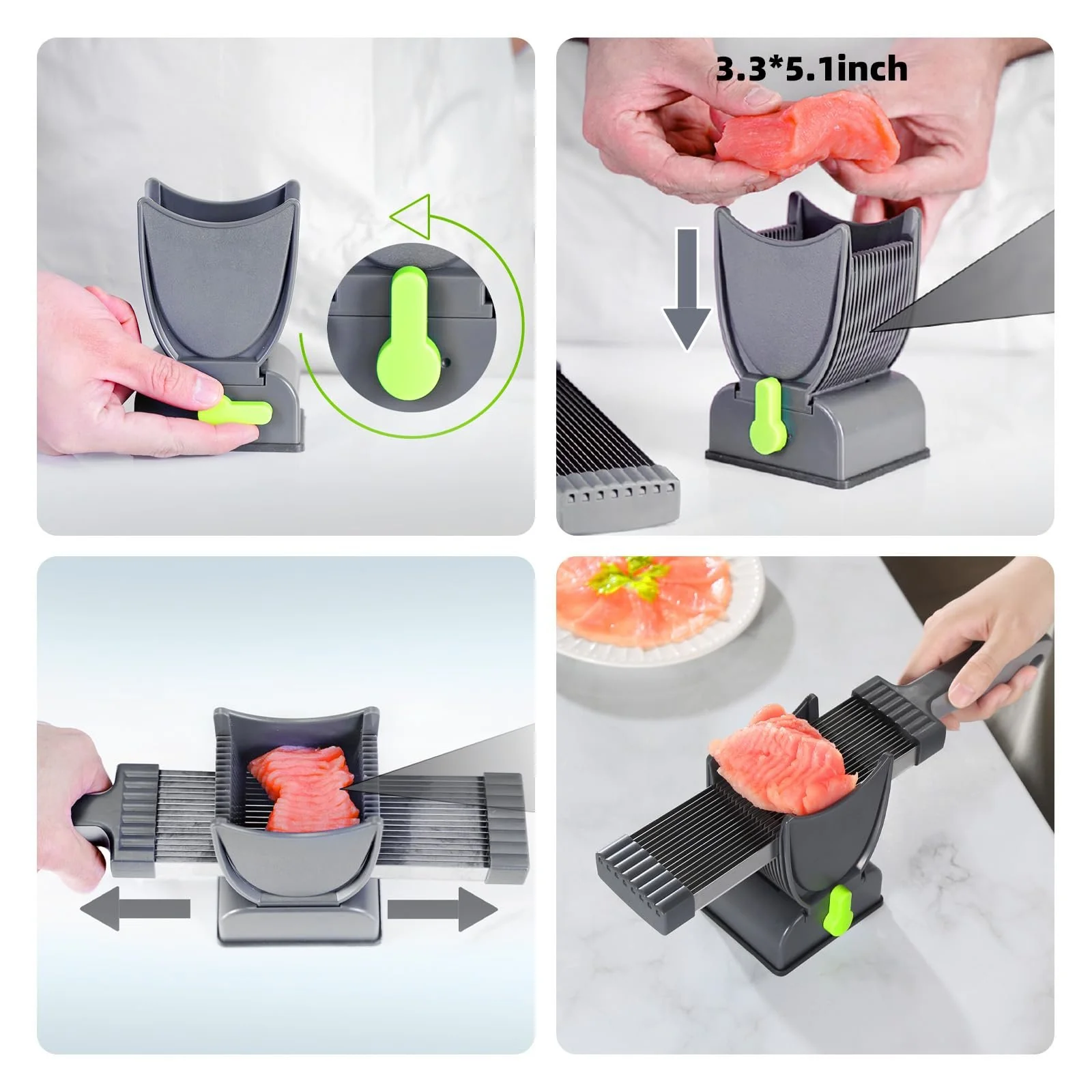 Meat Slicer For Fresh Raw Meat, Adjustable Thickness 2 Or 4 Mm, 17-In-1 Stainless Steel Meat Cleaver Kitchen Knife - Image 5