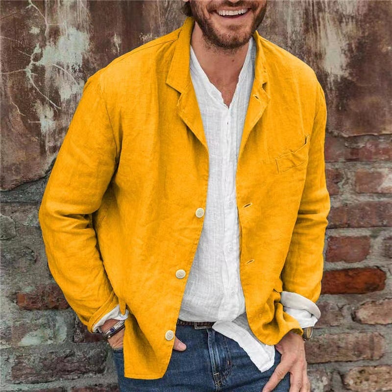 Men's Cotton Linen Loose Casual Coat - Buy two and get free shipping! - Image 5