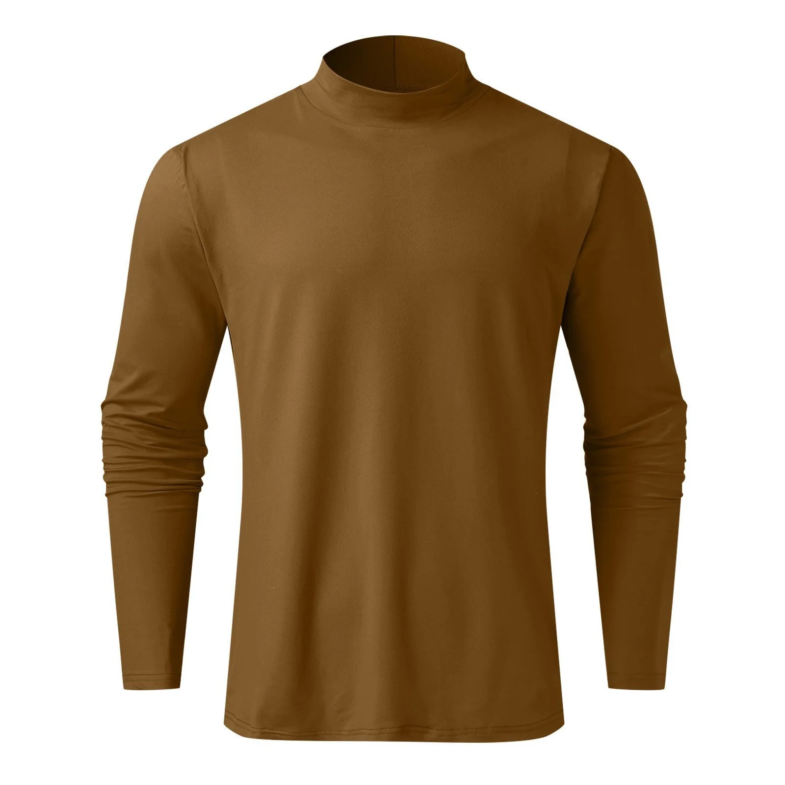 Mens High Neck Slim Fit Long Sleeve T-shirt - Image 8