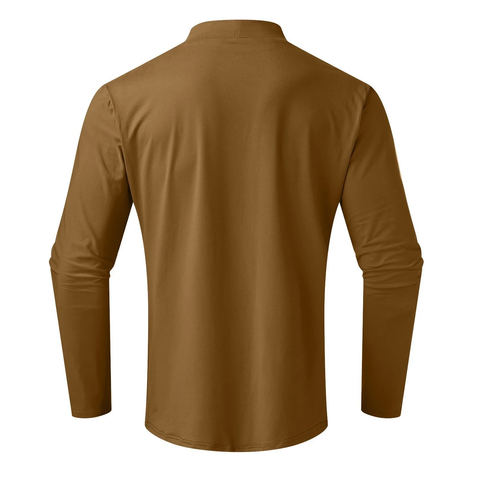 Mens High Neck Slim Fit Long Sleeve T-shirt - Image 9