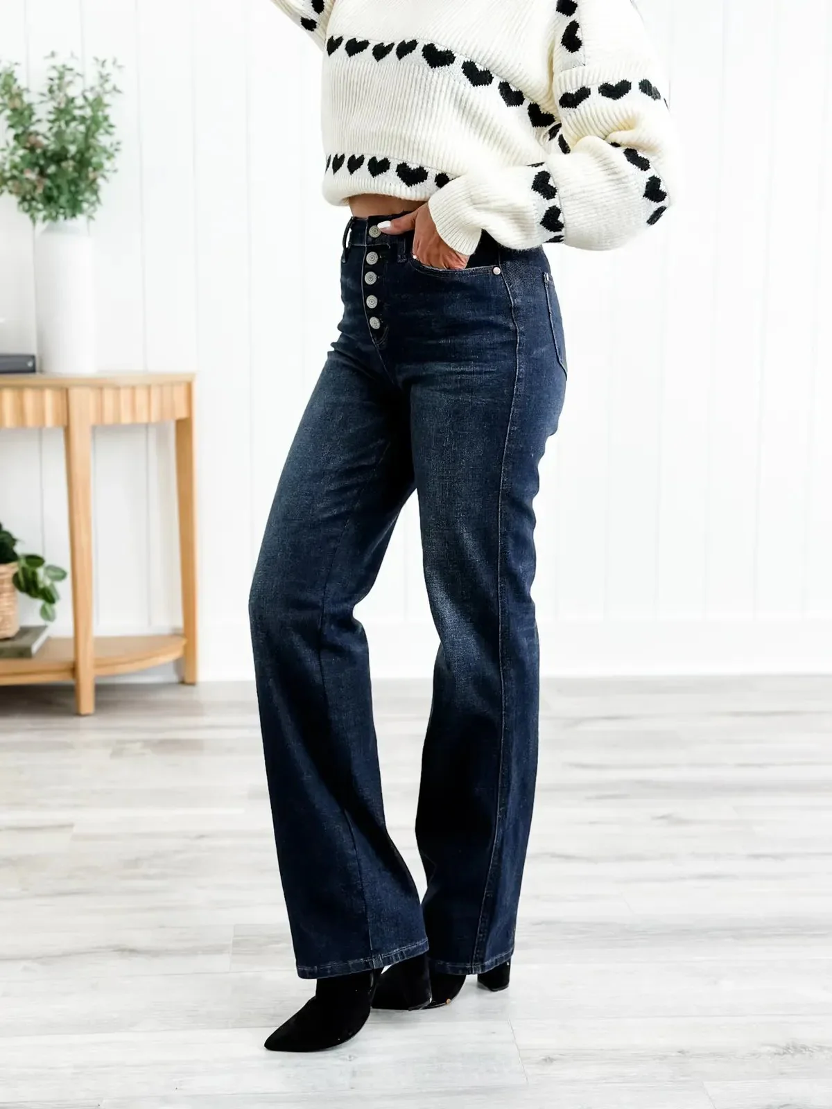Mid Rise Button Fly Bootcut Jeans ( Buy 2 Free Shipping) - Image 12