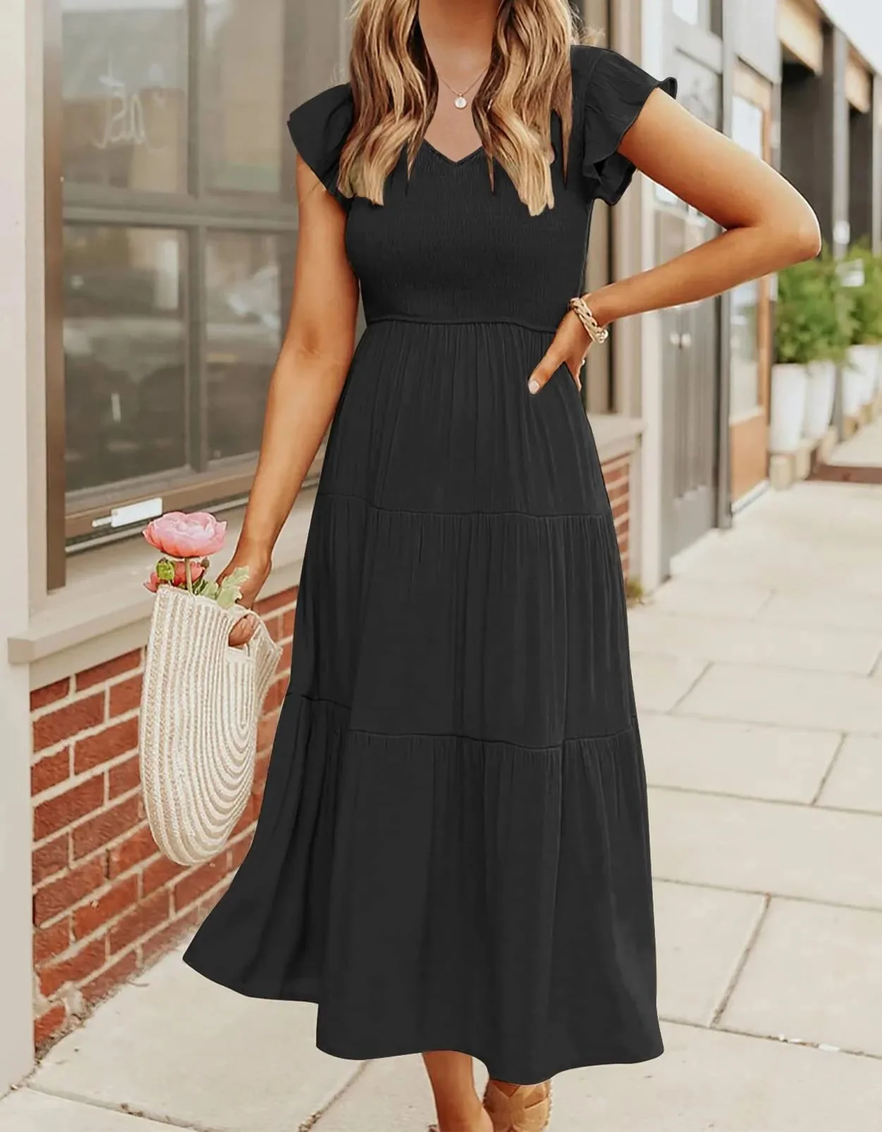 WOMEN'S SUMMER CASUAL FLUTTER SHORT MIDI DRESS 🔥 - Image 9