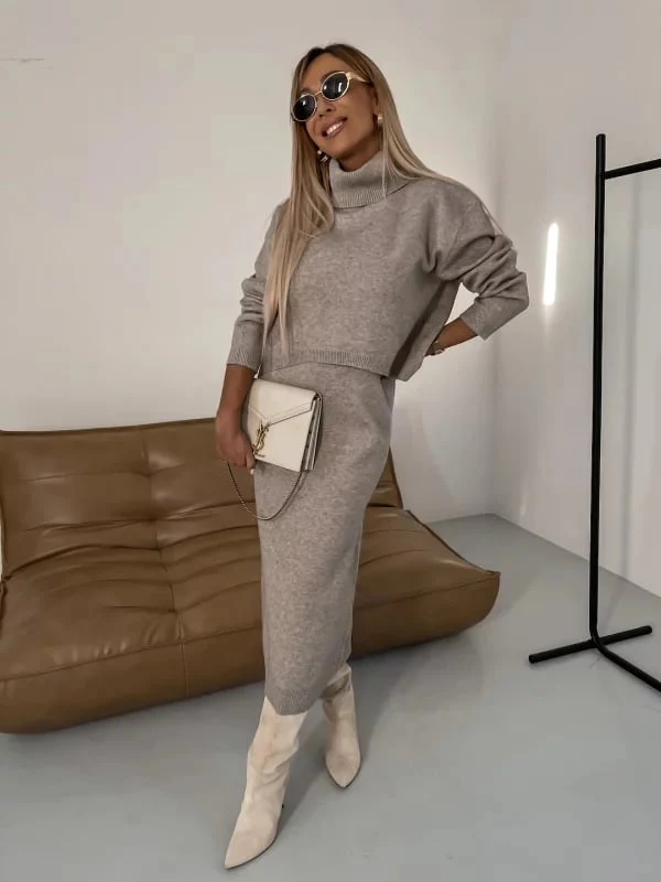 Dress and Turtle Neck Sweater Set - Image 4