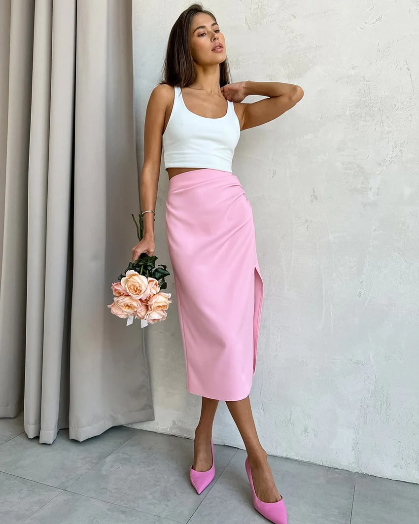 Women's Side Slit Bodycon Midi Skirt - Buy two and get free shipping! - Image 6