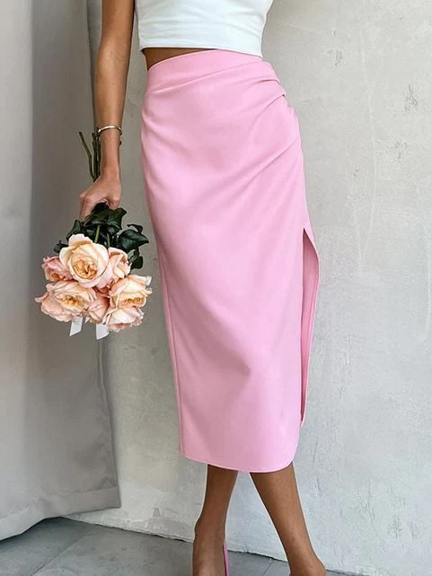 Women's Side Slit Bodycon Midi Skirt - Buy two and get free shipping! - Image 8