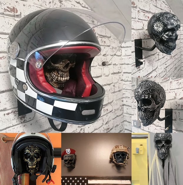 🏴‍☠️Skull holder for motorcycle helmet and jacket🎁 2025 New Models！