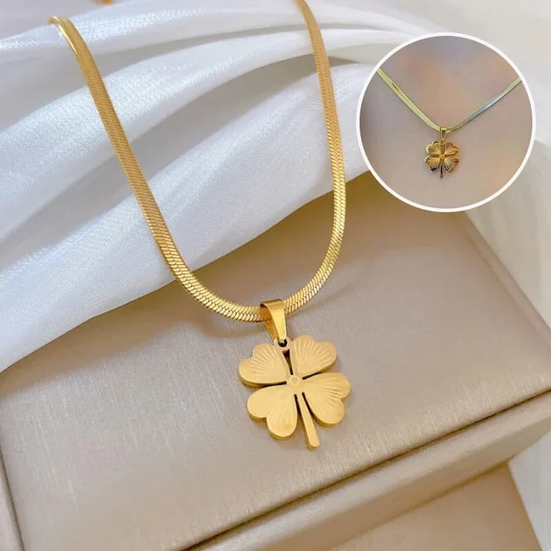 Gold Plated Lucky Clover Necklace - Image 11