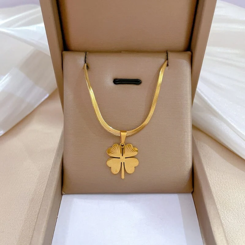 Gold Plated Lucky Clover Necklace - Image 12
