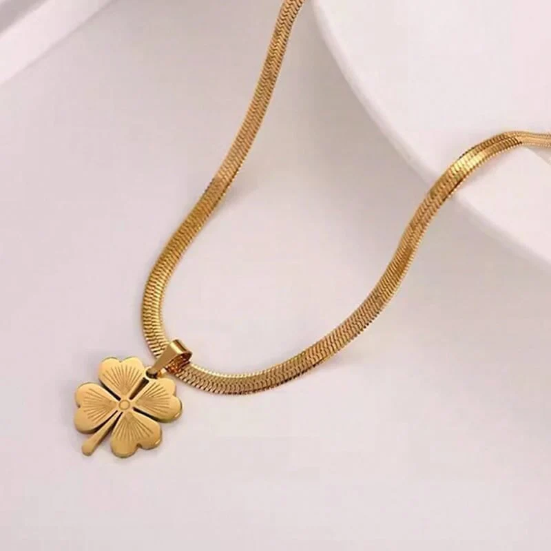 Gold Plated Lucky Clover Necklace - Image 13