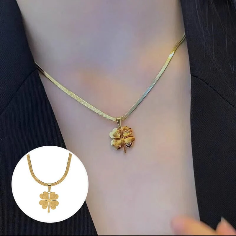 Gold Plated Lucky Clover Necklace - Image 14