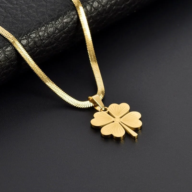 Gold Plated Lucky Clover Necklace - Image 5