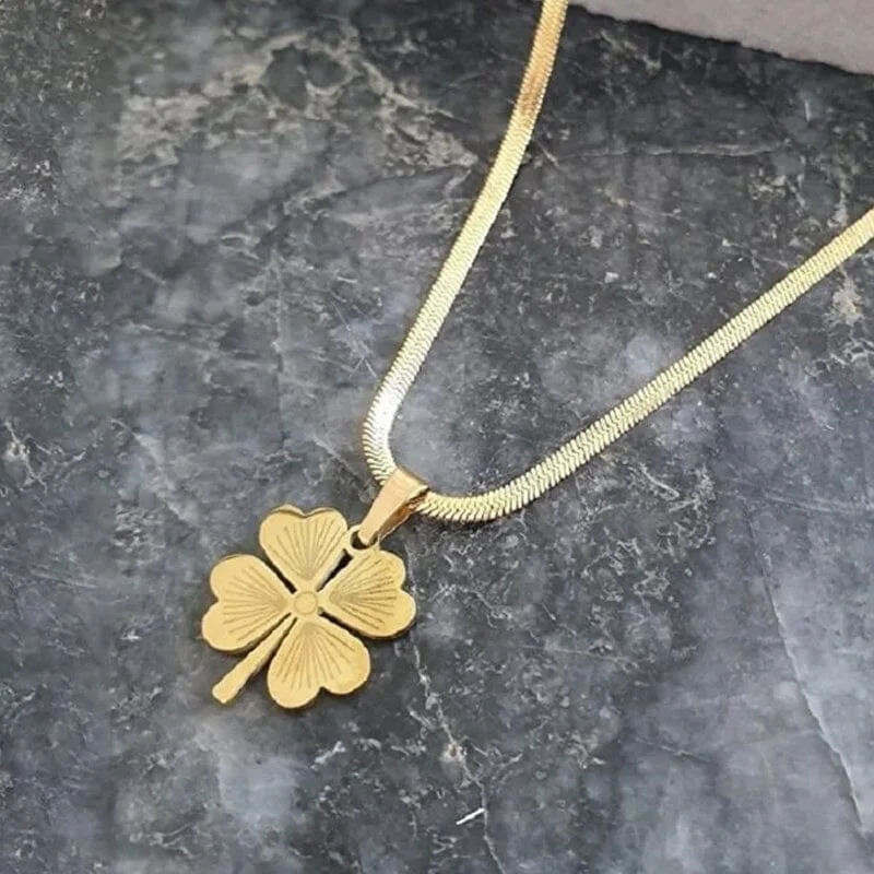 Gold Plated Lucky Clover Necklace - Image 6