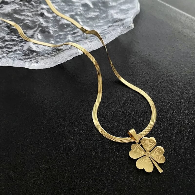 Gold Plated Lucky Clover Necklace - Image 9