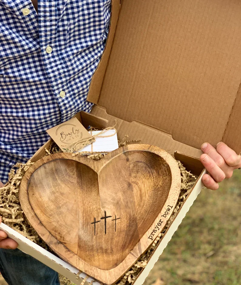 🎁Easter Sale- New Heart Prayer Bowl Modern Cross religious gifts