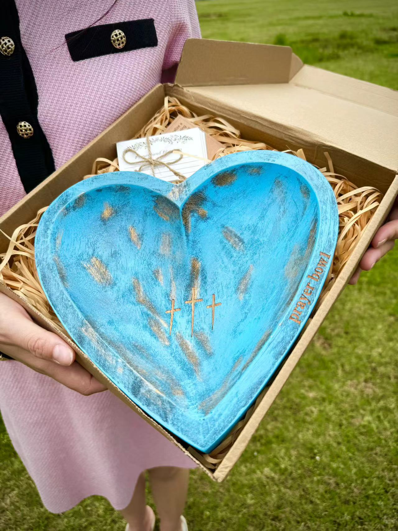 🎁Easter Sale- New Heart Prayer Bowl Modern Cross religious gifts - Image 4