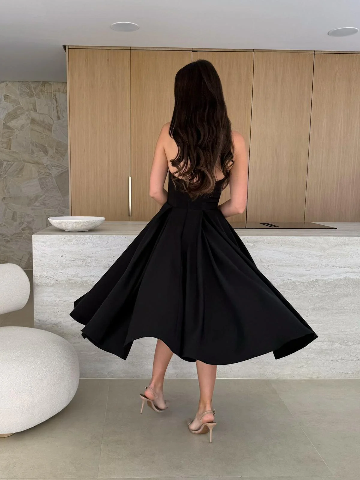 New Summer Solid Color Strapless Midi Dress - Image 4