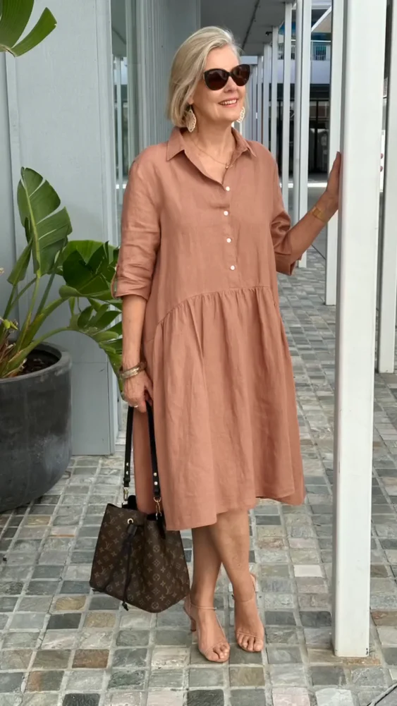 New Women's Cotton Linen Casual Dress - Image 2