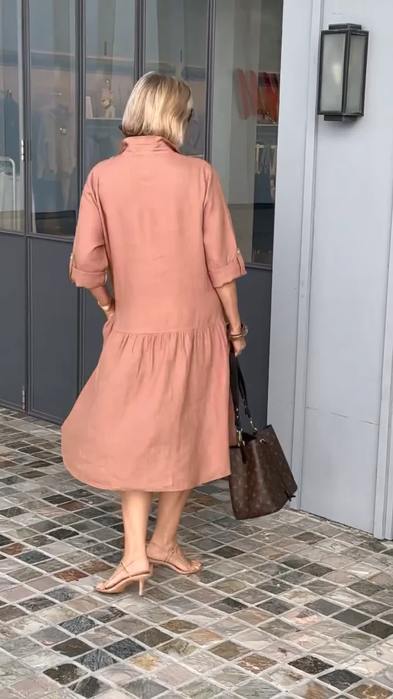 New Women's Cotton Linen Casual Dress - Image 3