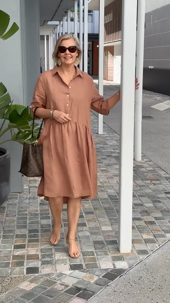 New Women's Cotton Linen Casual Dress - Image 8