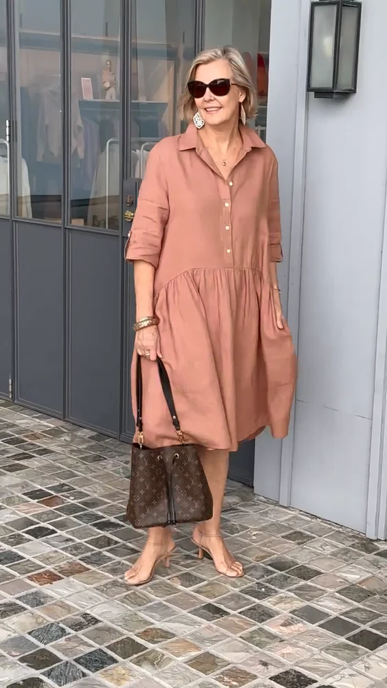 New Women's Cotton Linen Casual Dress - Image 9