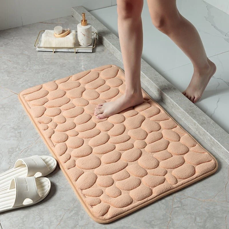 2023 New Arrival Cobblestone Embossed Bathroom Bath Mat - Image 3