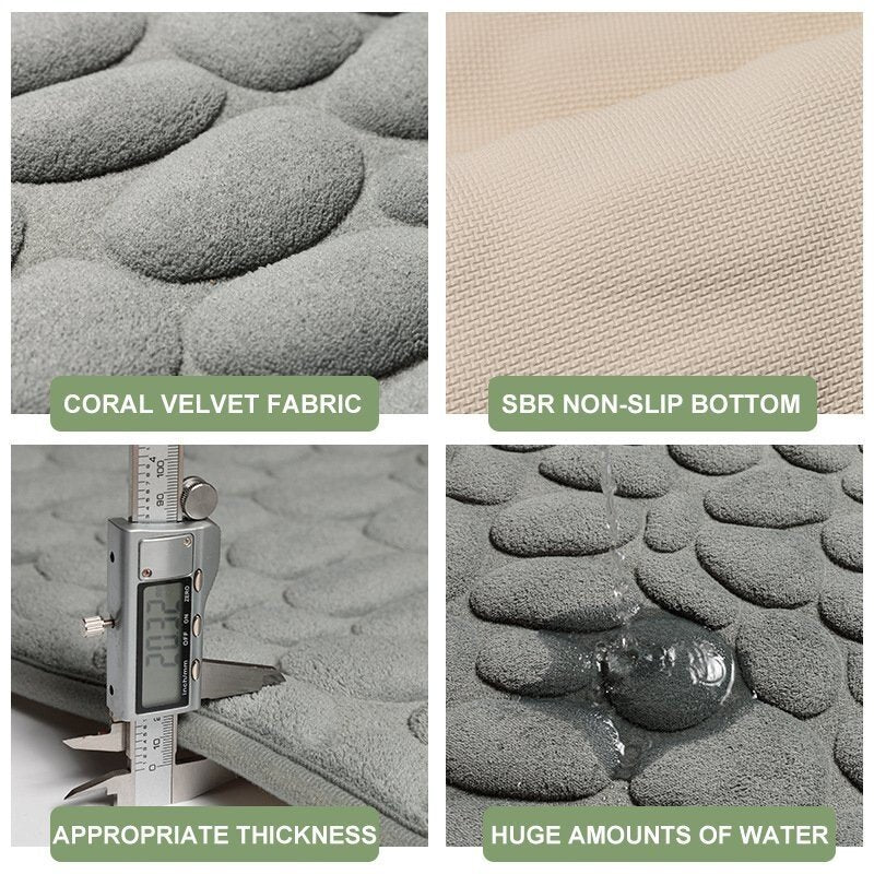 2023 New Arrival Cobblestone Embossed Bathroom Bath Mat - Image 8