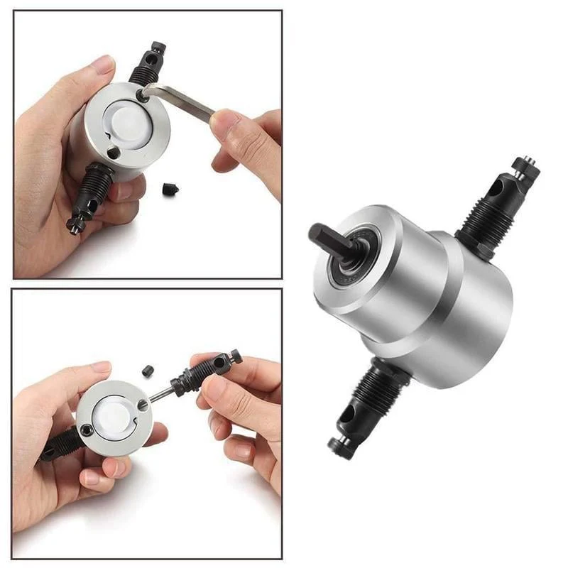 Nibbler Cutter Drill Attachment Double Head Metal Sheet - Image 5