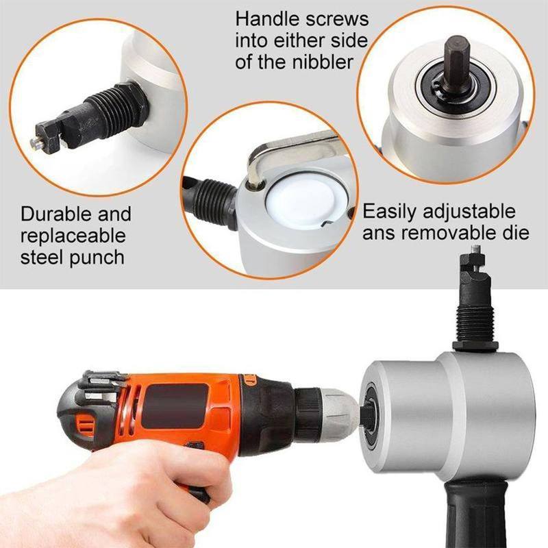 Nibbler Cutter Drill Attachment Double Head Metal Sheet - Image 6