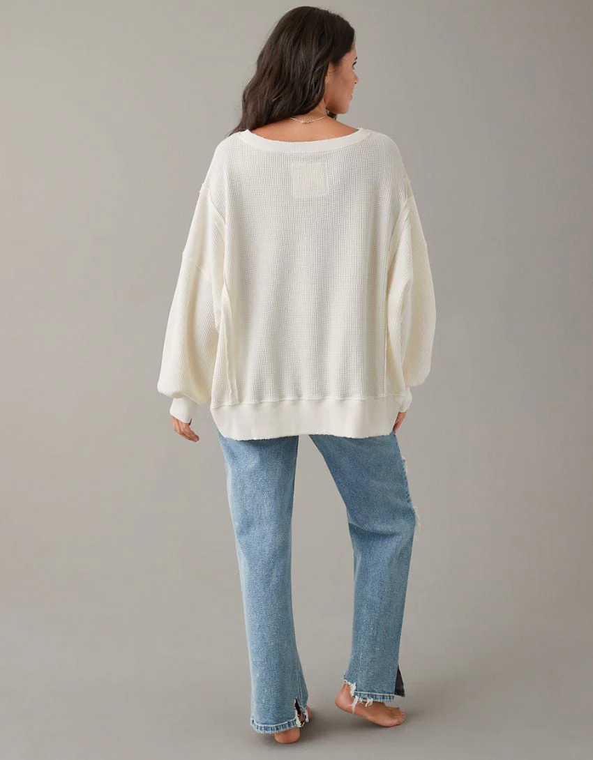 Oversized Big Hug Waffle Sweatshirt - Buy two and get free shipping! - Image 7