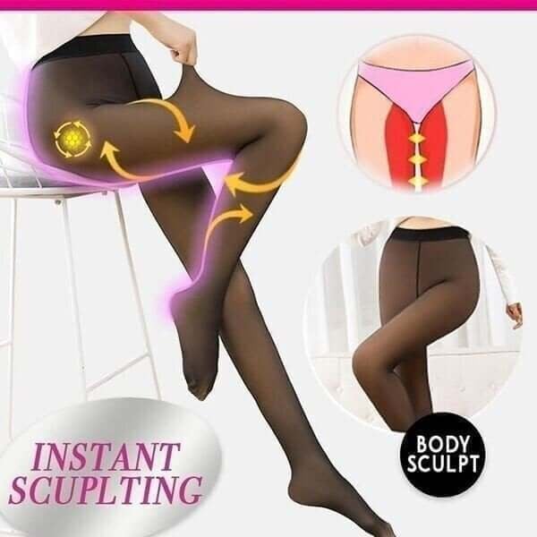 Flawless Legs Fake Translucent Warm Plush Lined Elastic Tights - Image 15