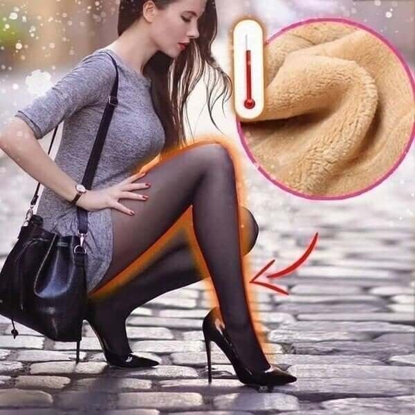 Flawless Legs Fake Translucent Warm Plush Lined Elastic Tights - Image 2