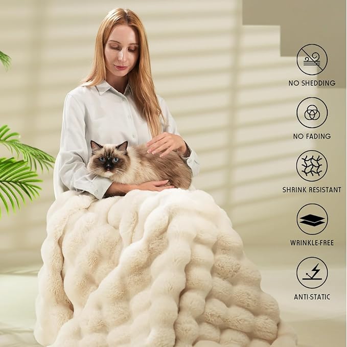 [🔥Final 24-hour Preferential Deal🔥]2024 HOT SALE🎄Popular thickened rabbit plush nap blanket, flannel milk velvet cover blanket - Image 4
