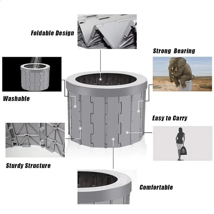 Portable Toilet For Outdoor Camping Travelling(It can bear 400 lbs weight) - Image 3